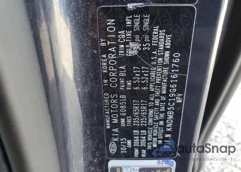 2016 Kia Sedona Lx из США, поврежденный, VIN KNDMB5C19G6161760